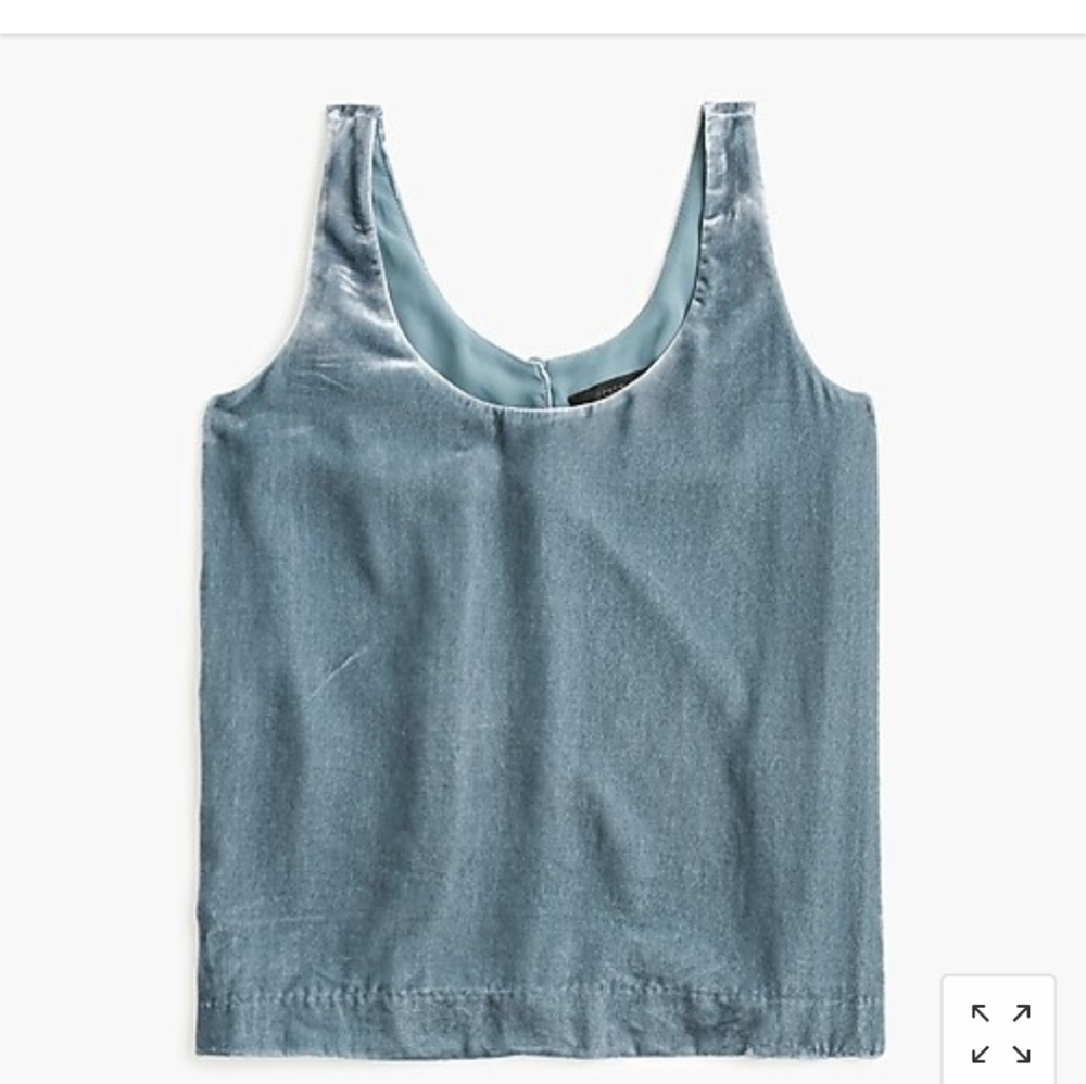 J. Crew teal velvet tank